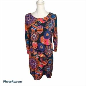 Julie Brown Colorful V-back Dress Small Women’s Egg Print Easter